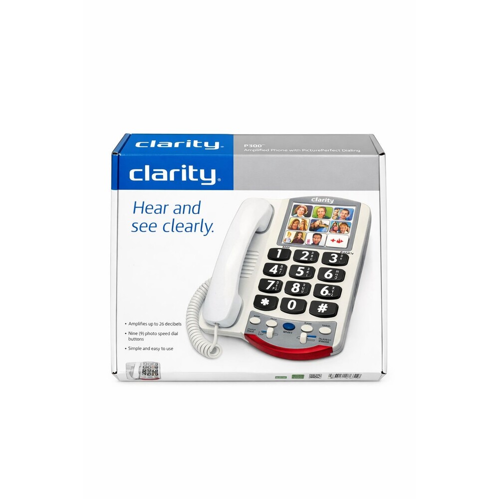 Clarity Power Technology P300 Amplified Phone Big Button Picture Perfect Dialing